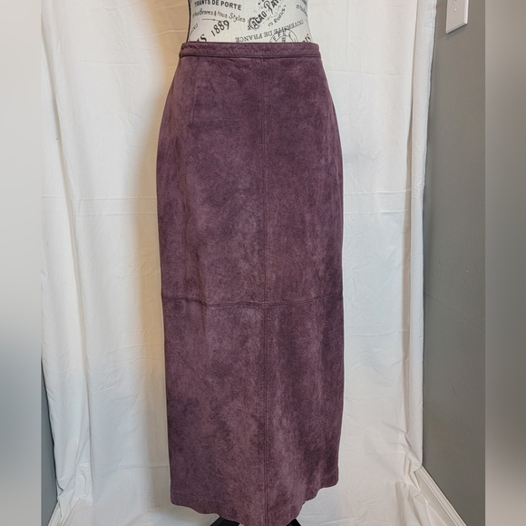 Brandon Thomas Leather Elegant Purple Women's Skirt - Picture 1 of 9